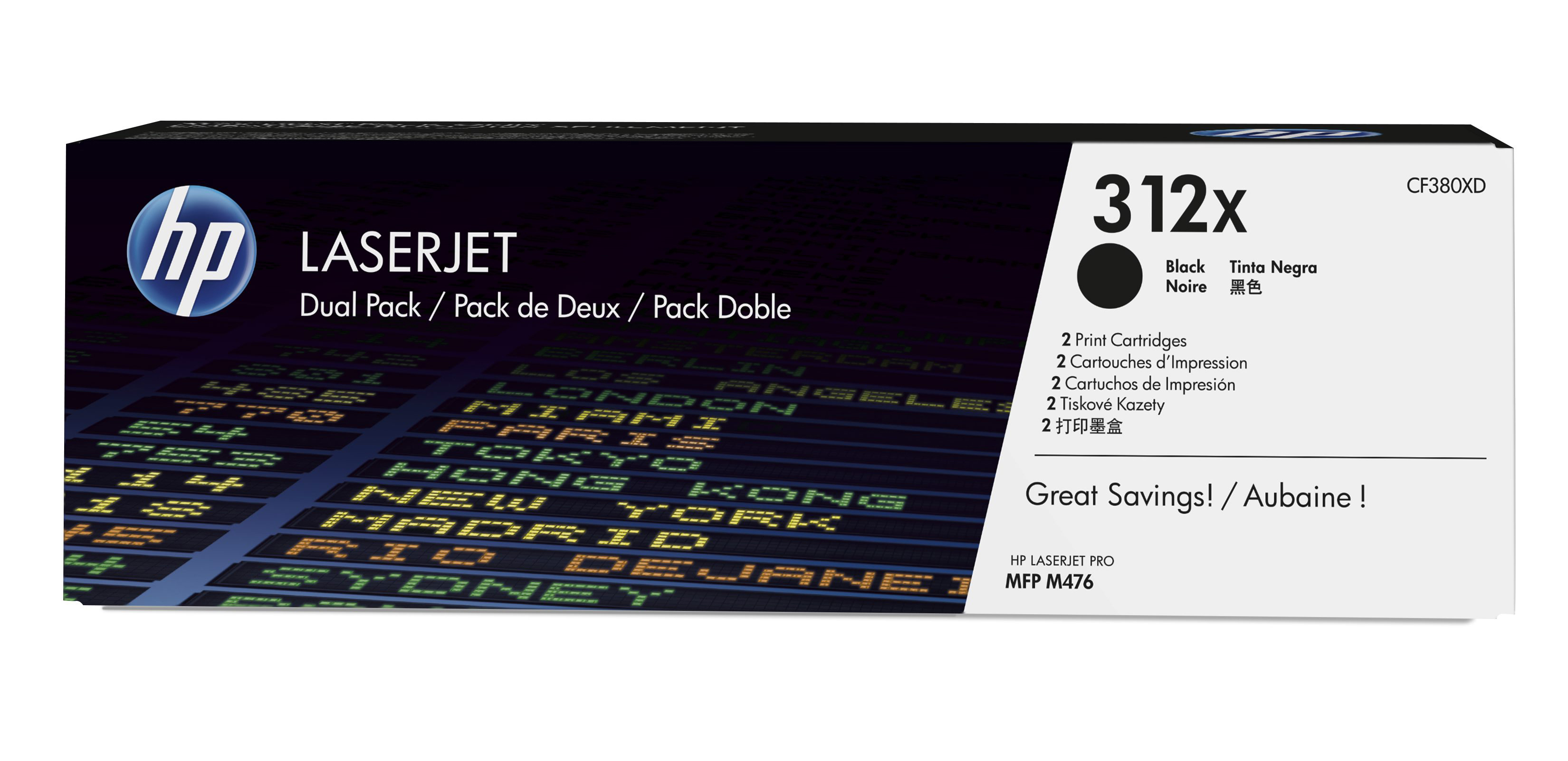Toner Cartridge 312X Black Dual Pack (CF380XD)