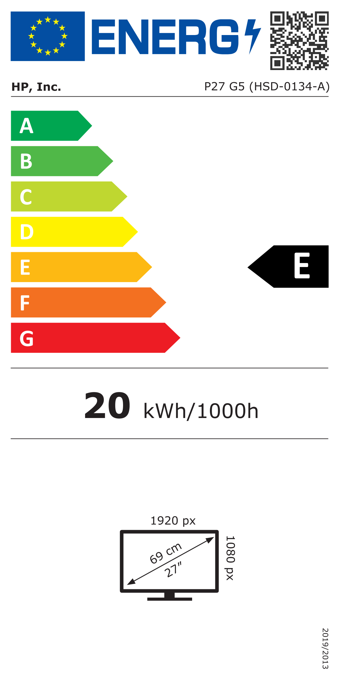Enerji verimliliği sınıfı etiketi görüntüsü